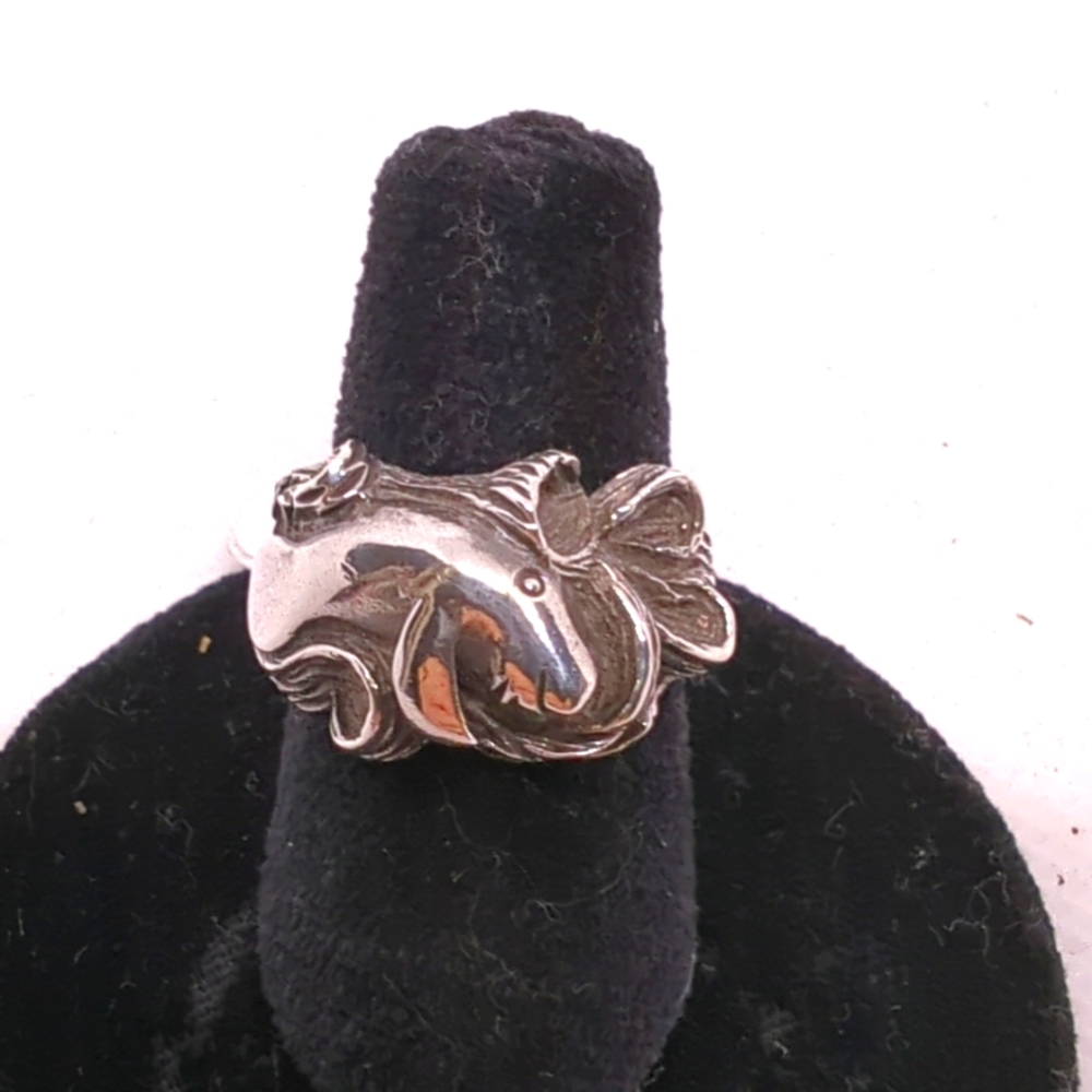 🫎925 Sterling Silver Big Horn 🫎Moose Ring Sz 5 2.8G Approx. Weight Rare